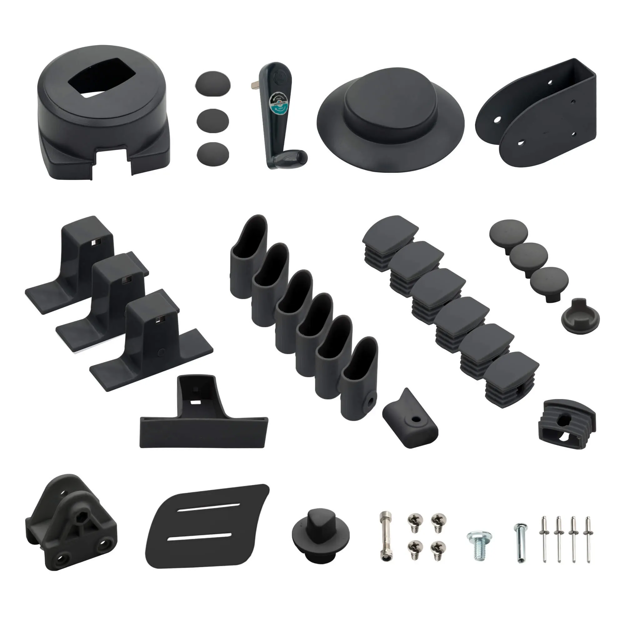 Zestaw części zamiennych do parasola na wysięgniku parapenda (Plus) | 3,5 m, okrągły, antracytowy