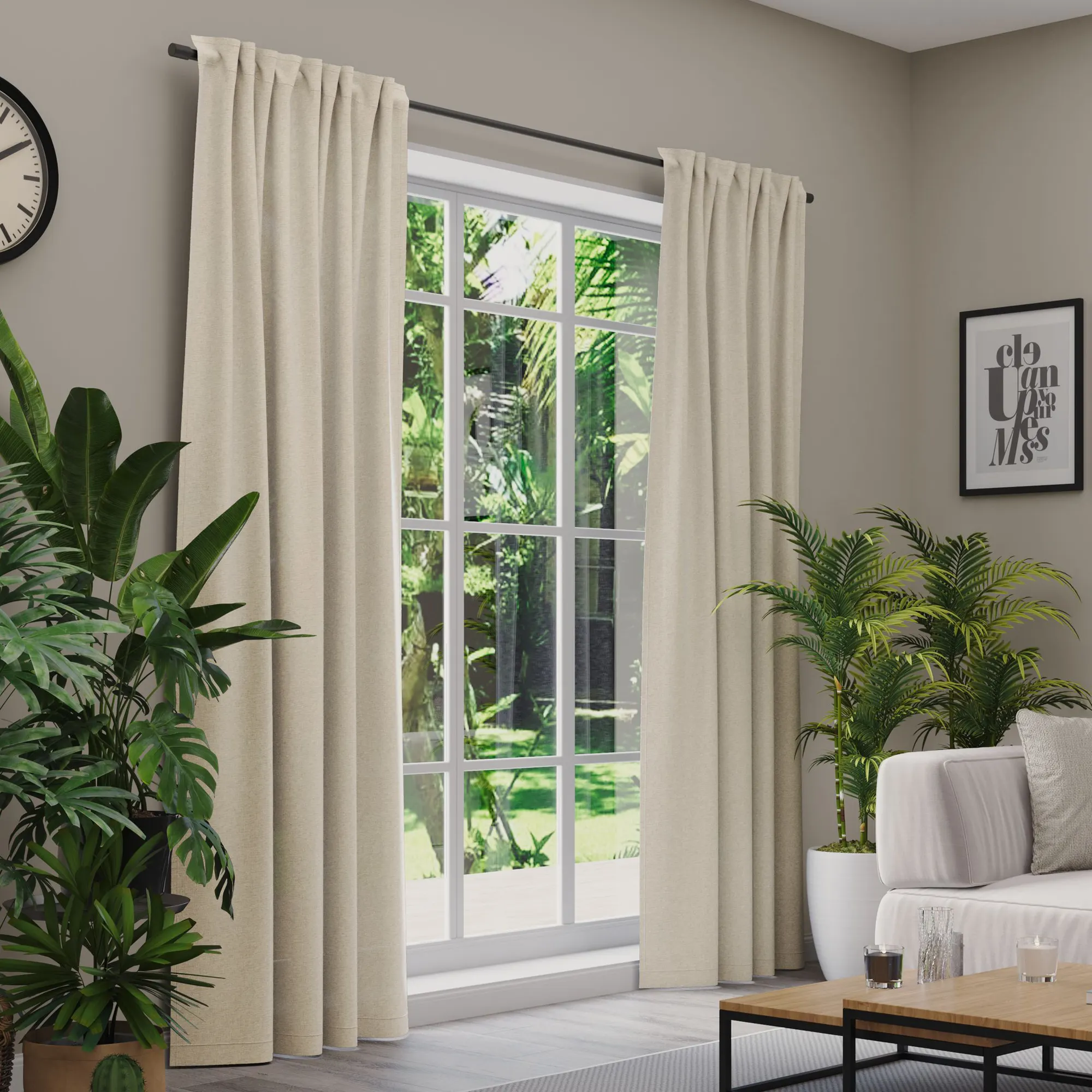 Premium Line Gardinen und Vorhänge | Acoustic, blickdicht, creme