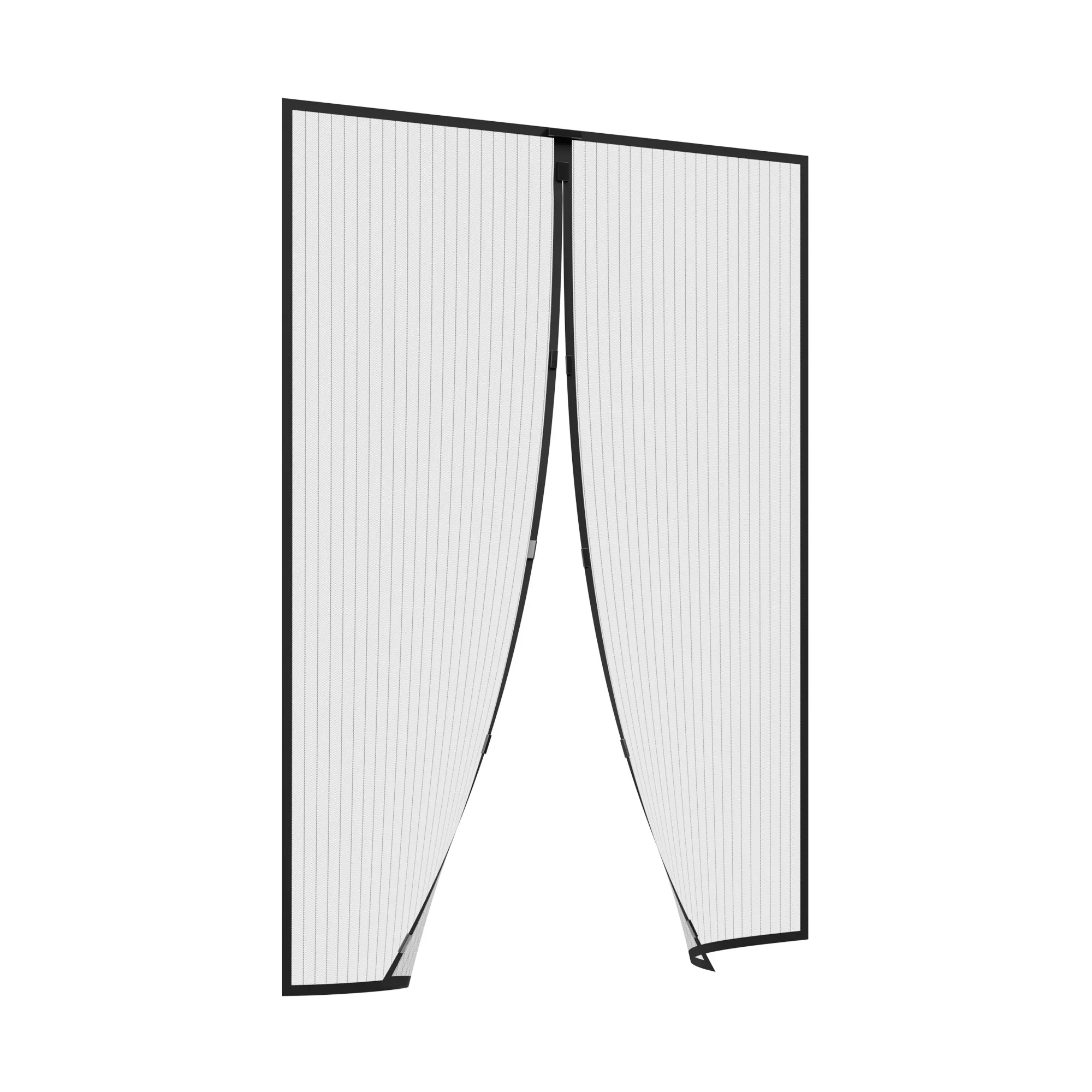 Tenda magnetica per porte con chiusura centrale e strisce verticali