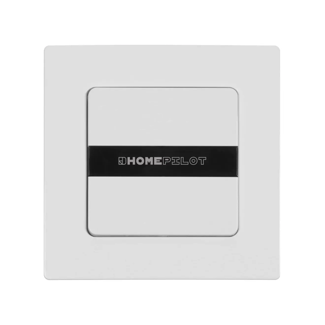 Quadratischer Wandtaster mit zentralem Schalter, geeignet für smarte Steuerungssysteme