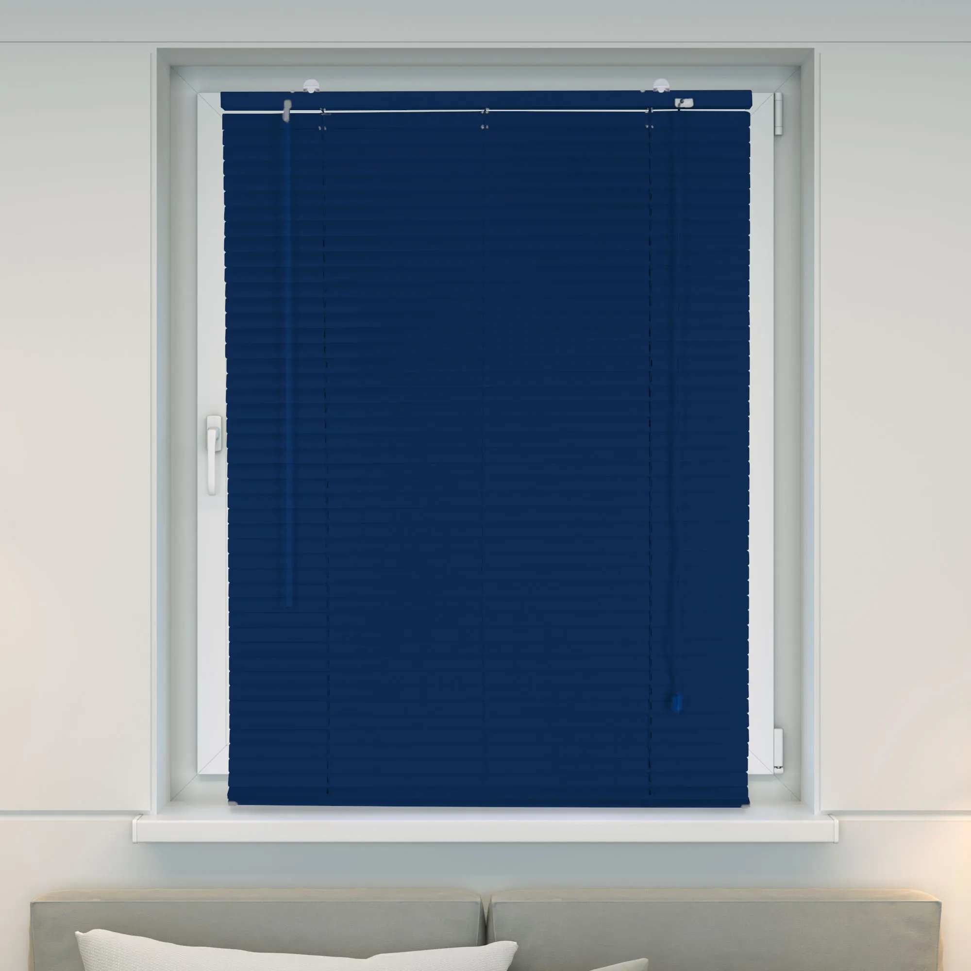 Aluminium Jalousie | 140 x 130 cm, blau matt