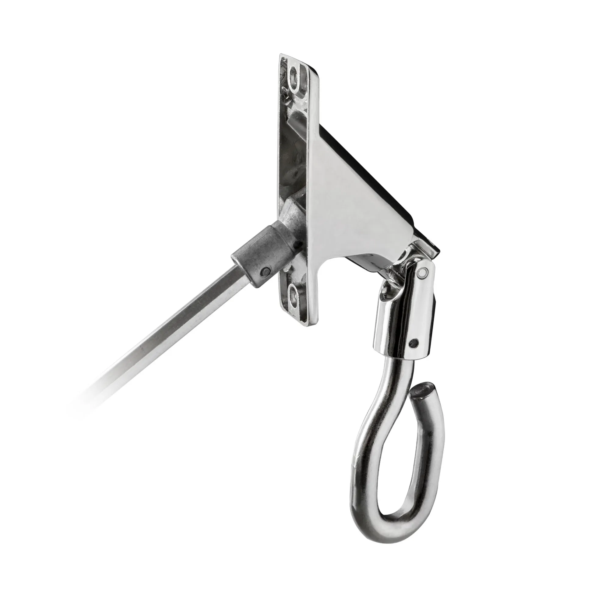 Gancio di manovra con supporto a parete per fissaggio e movimento flessibile di oggetti