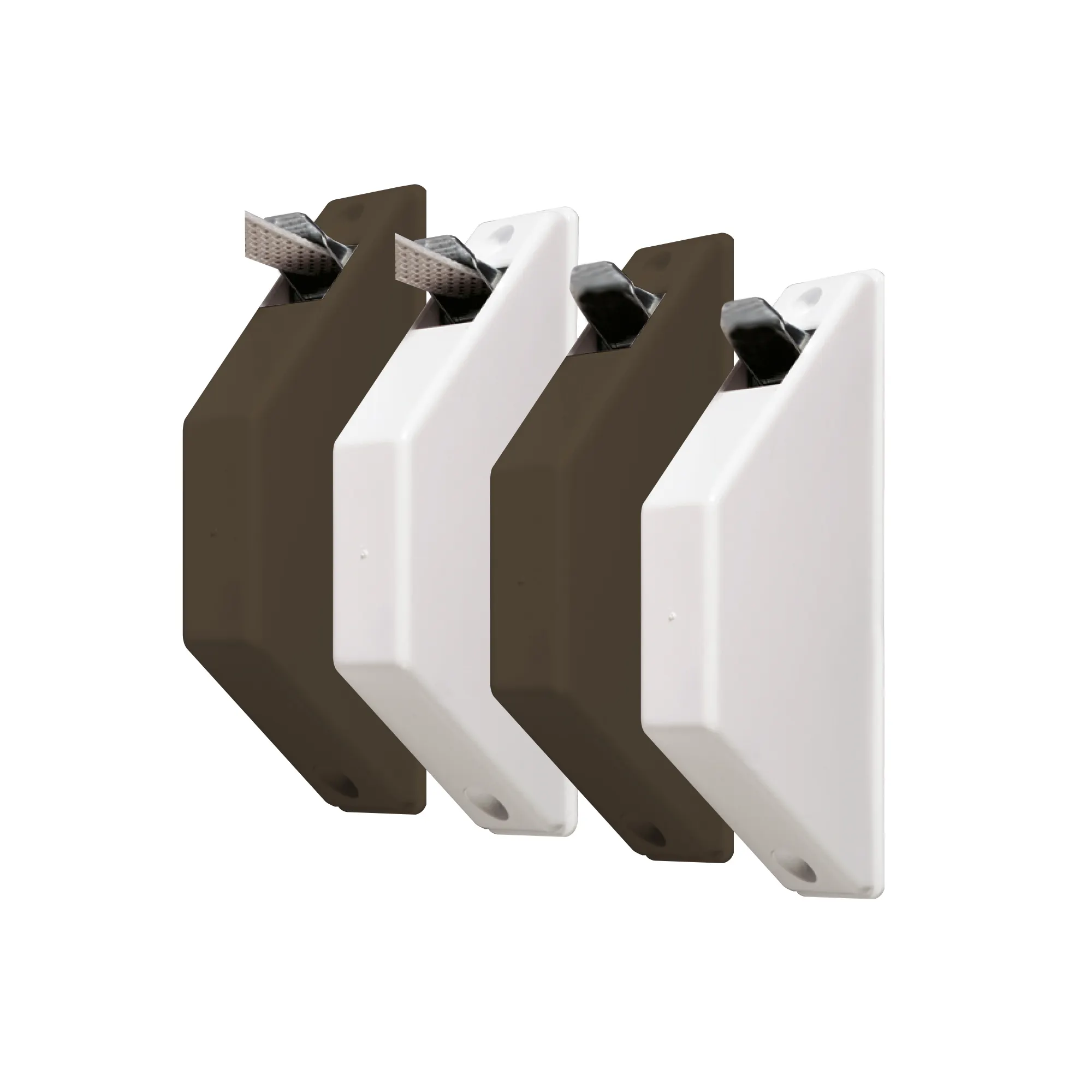 Serie di mini avvolgitori a metà incasso per persiane, disposti affiancati