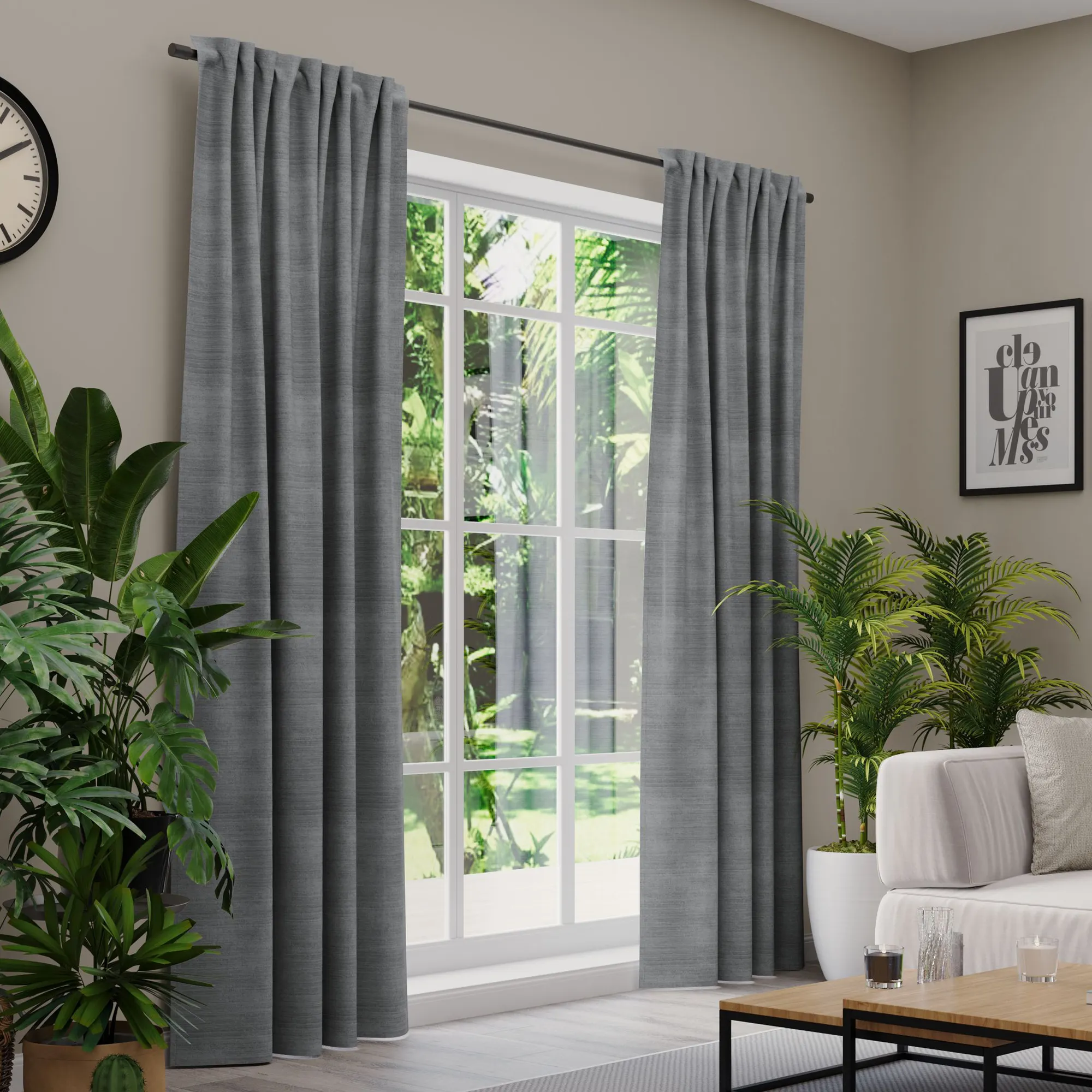 Premium Line Gardinen und Vorhänge | Velvet, blickdicht, dunkelgrau