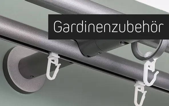 Gardinenstange mit Halterungen und Ringen für Gardinenzubehör
