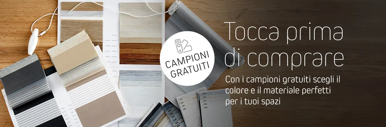 Campioni gratuiti di tende e tessuti, richiedili online.