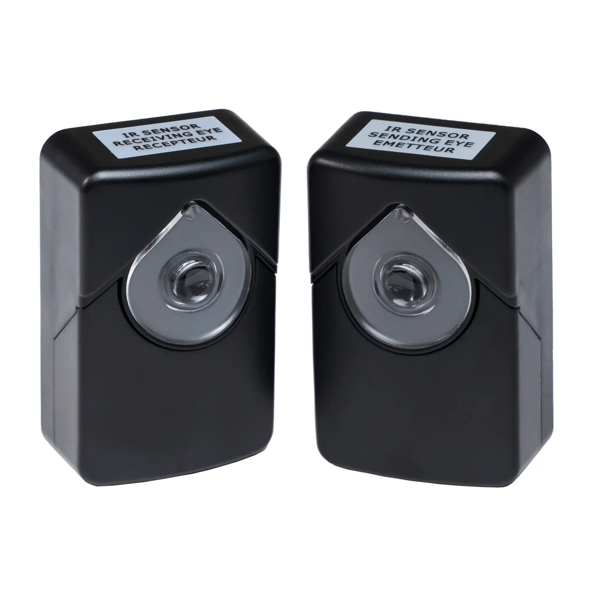 Barriera a infrarossi per apertura garage con due sensori in custodie rettangolari