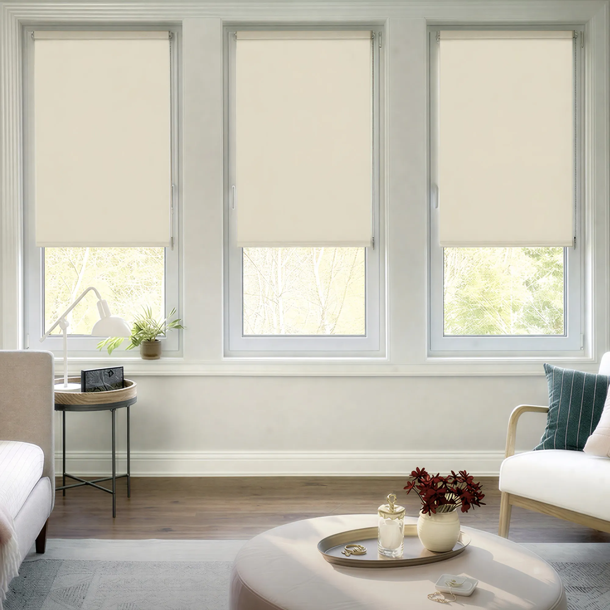 Tenda a rullo oscurante Tenebra Klemmfix | 125 x 160 cm, bianco crema