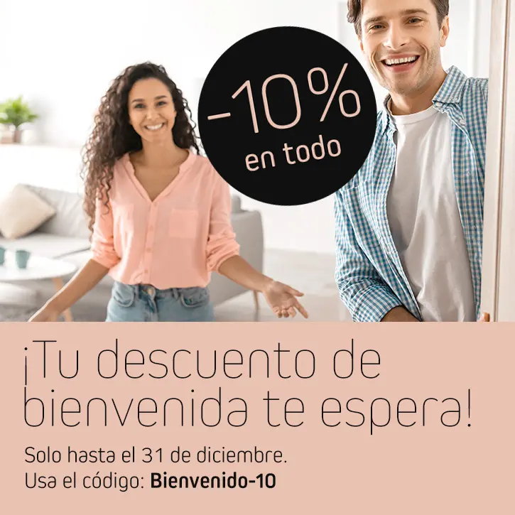 10% de descuento de bienvenida en todo