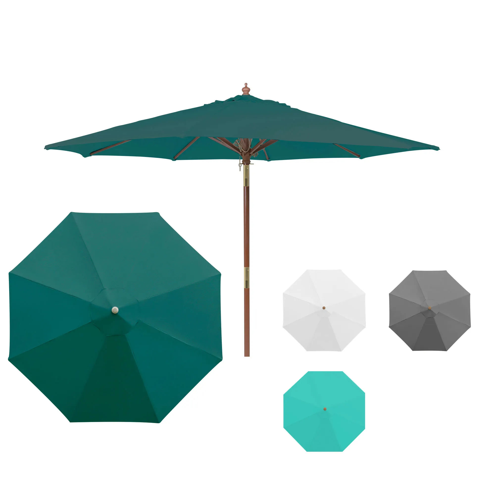Parasol pliable paramadera | 3 m, rond, vert