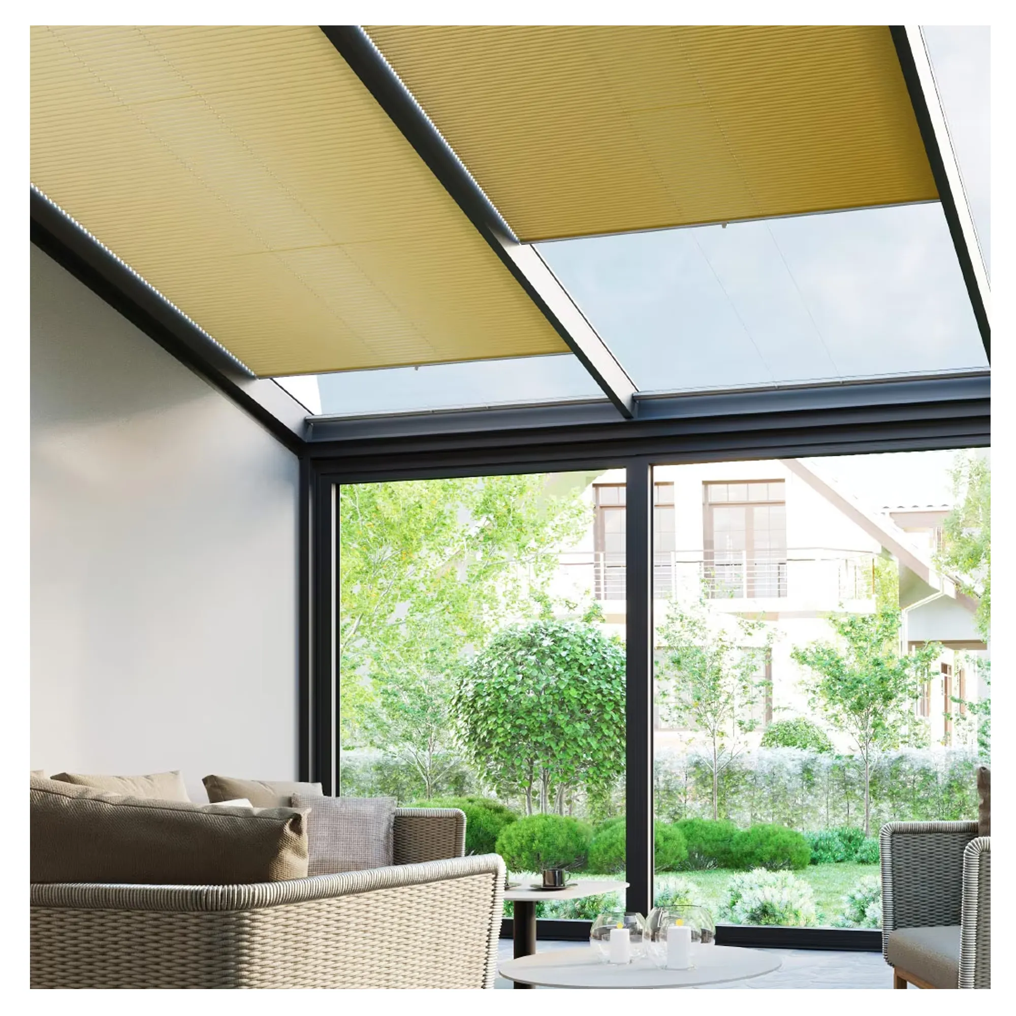 Faltstore-Plissee für Wintergarten nach Maß | C3 COSIFLOR-System