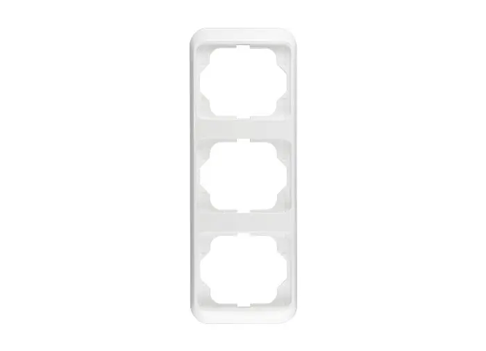 Dreifach-Rahmen für Schalter oder Steckdosen, vertikal angeordnet, glänzende Oberfläche