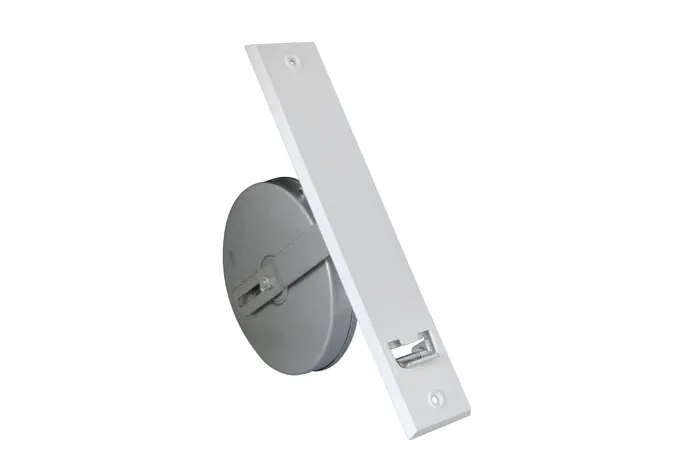 Avvolgitore a ingranaggio da incasso con placca inclusa Piastra di copertura in plastica | bianco / LA: 214 mm