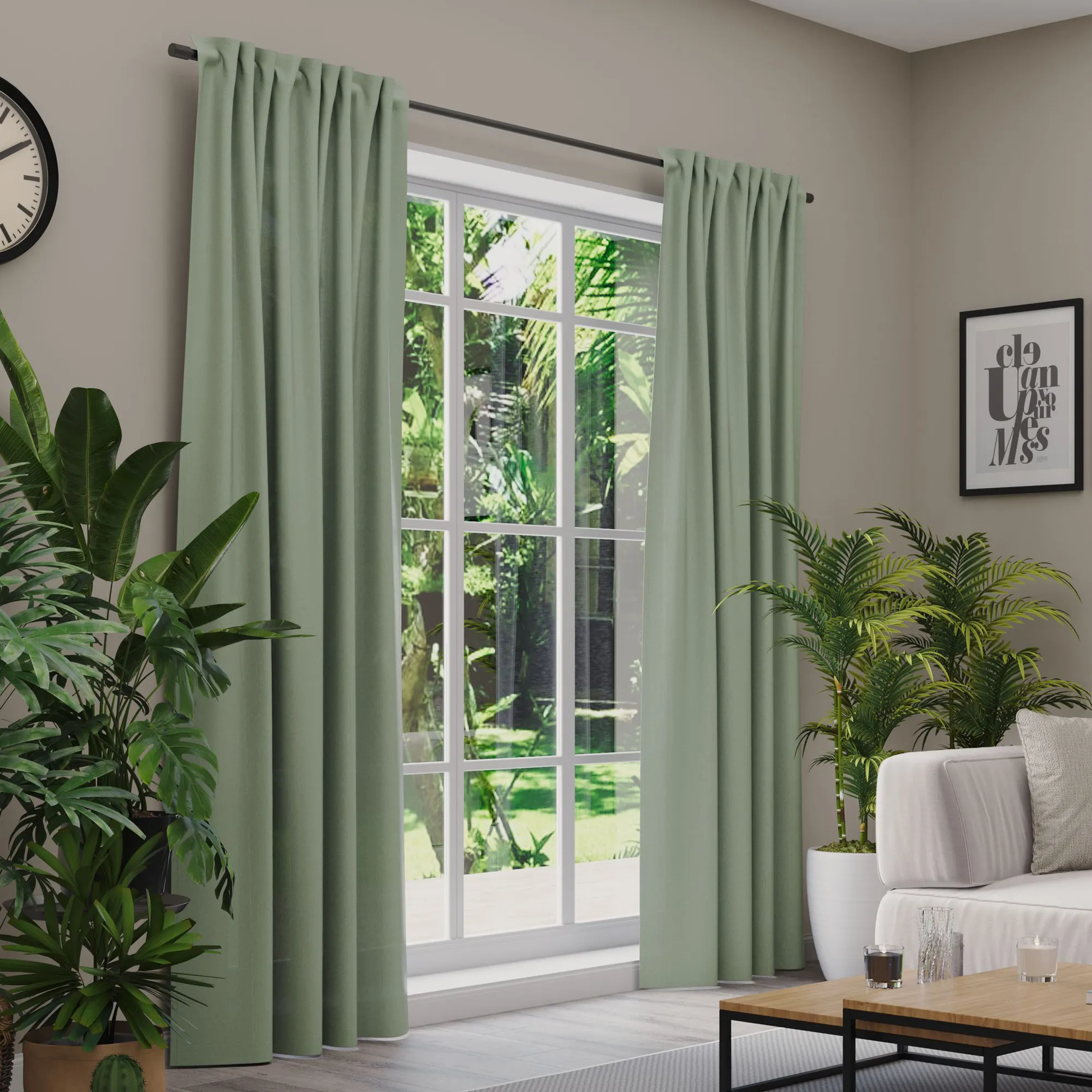 Premium Line Gardinen und Vorhänge | Linen, blickdicht, mint 