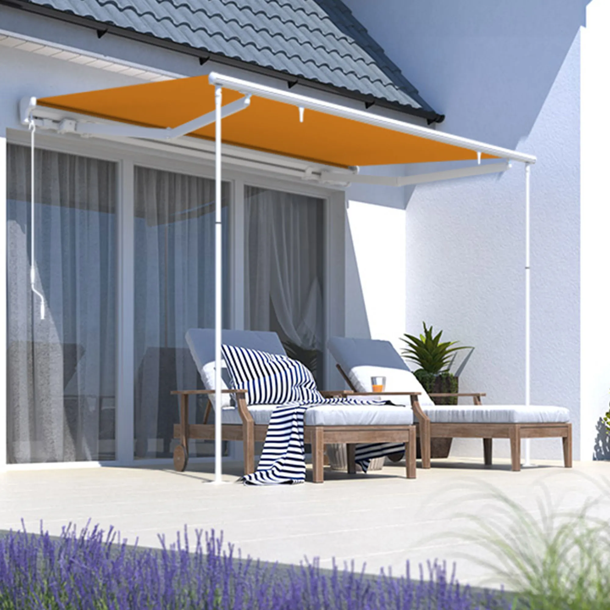 Uchwyt do markizy z ramionami przegubowymin Summer (Lite/XXL), Facido 1000 | 2 sztuki, srebrny