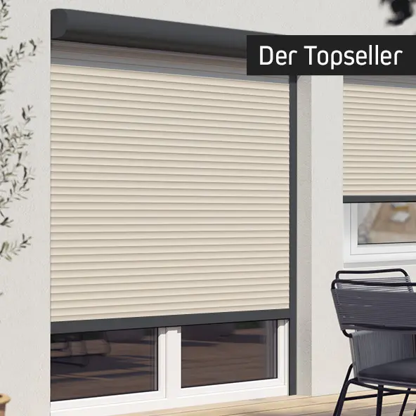 Außenrollladen an Fenstern, Vorbau-Design, individuell anpassbar