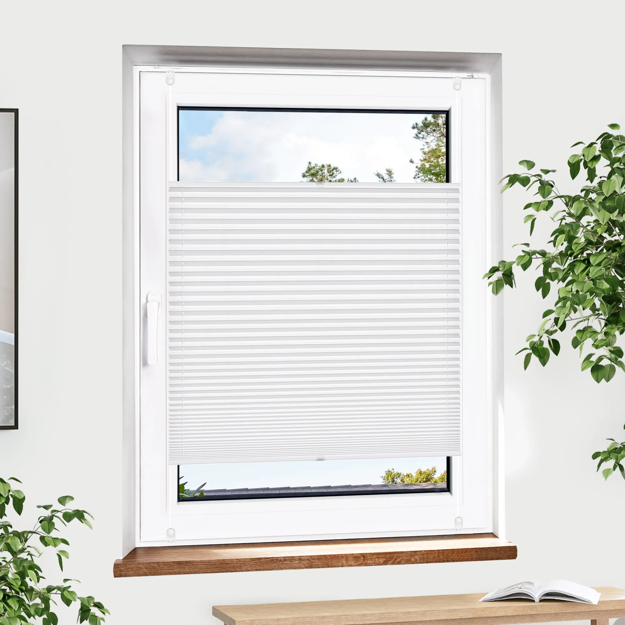 Roleta plisowana Pure | Premium Poliester 95 x 180 cm, biały