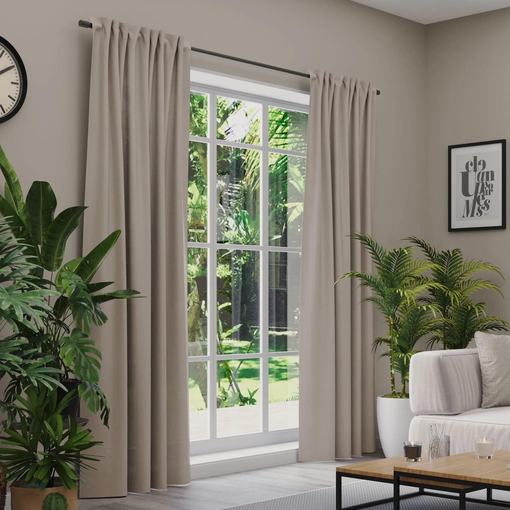 Premium Line Gardinen und Vorhänge | Linen, blickdicht, beige