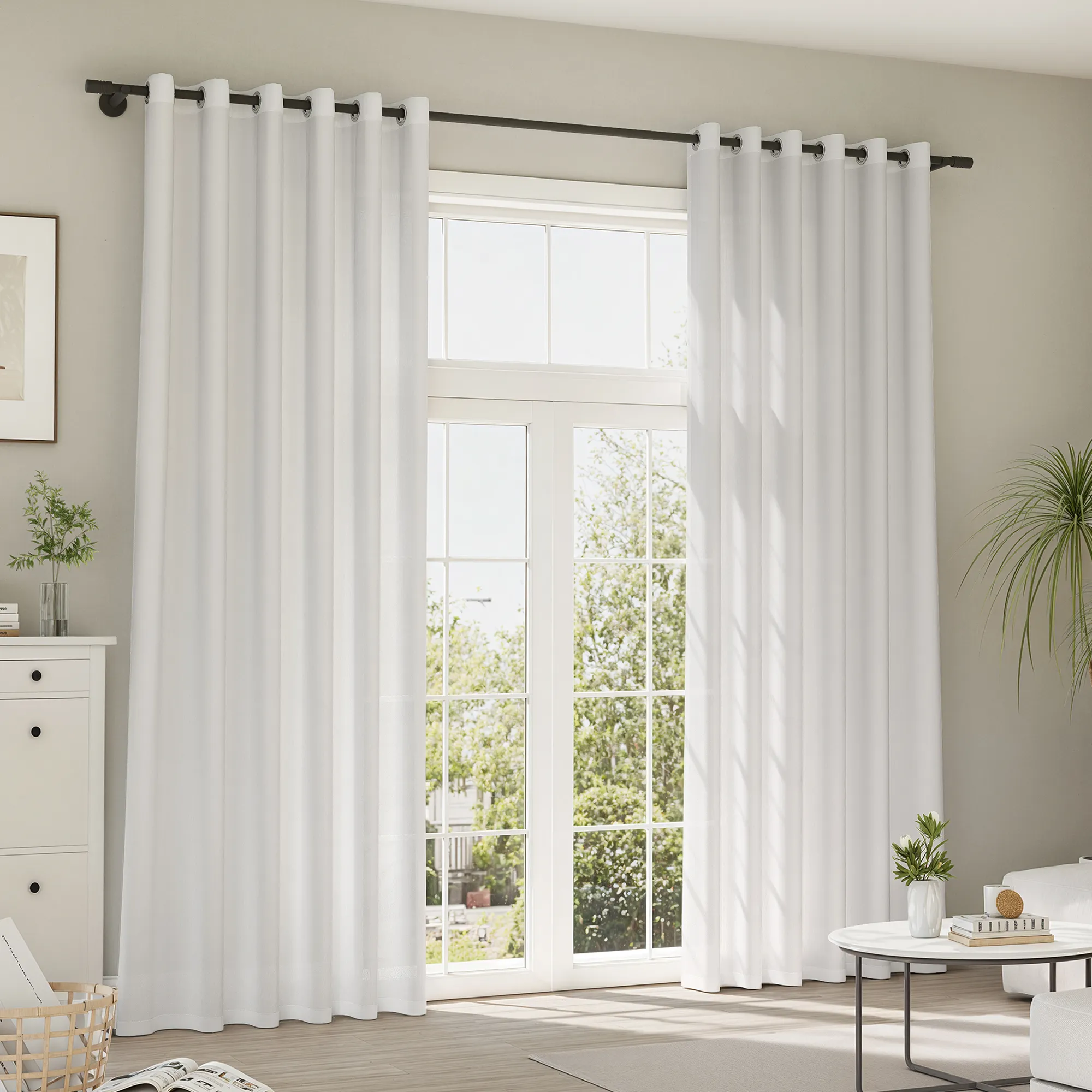 Rideaux et voilages Pure Line | Sheer, semi-transparent, blanc