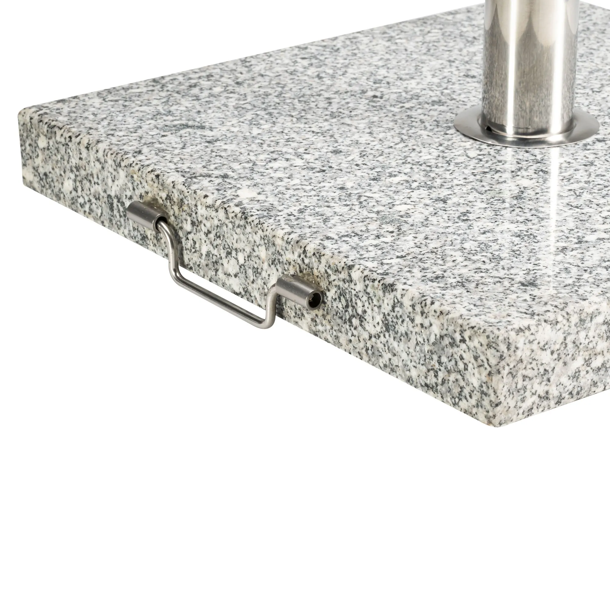 Base quadrata in granito con ruote e maniglia per ombrelloni