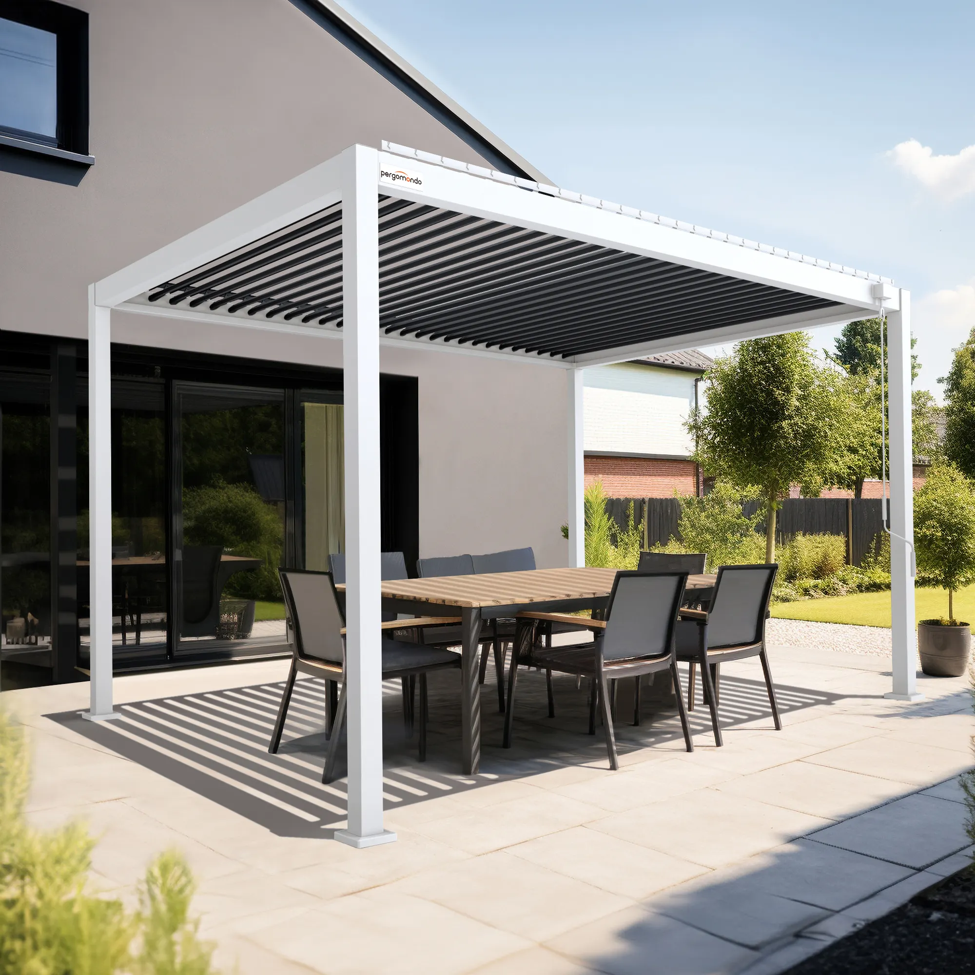 Pergola aluminiowa | 3 x 4 m, antracytowy / biały