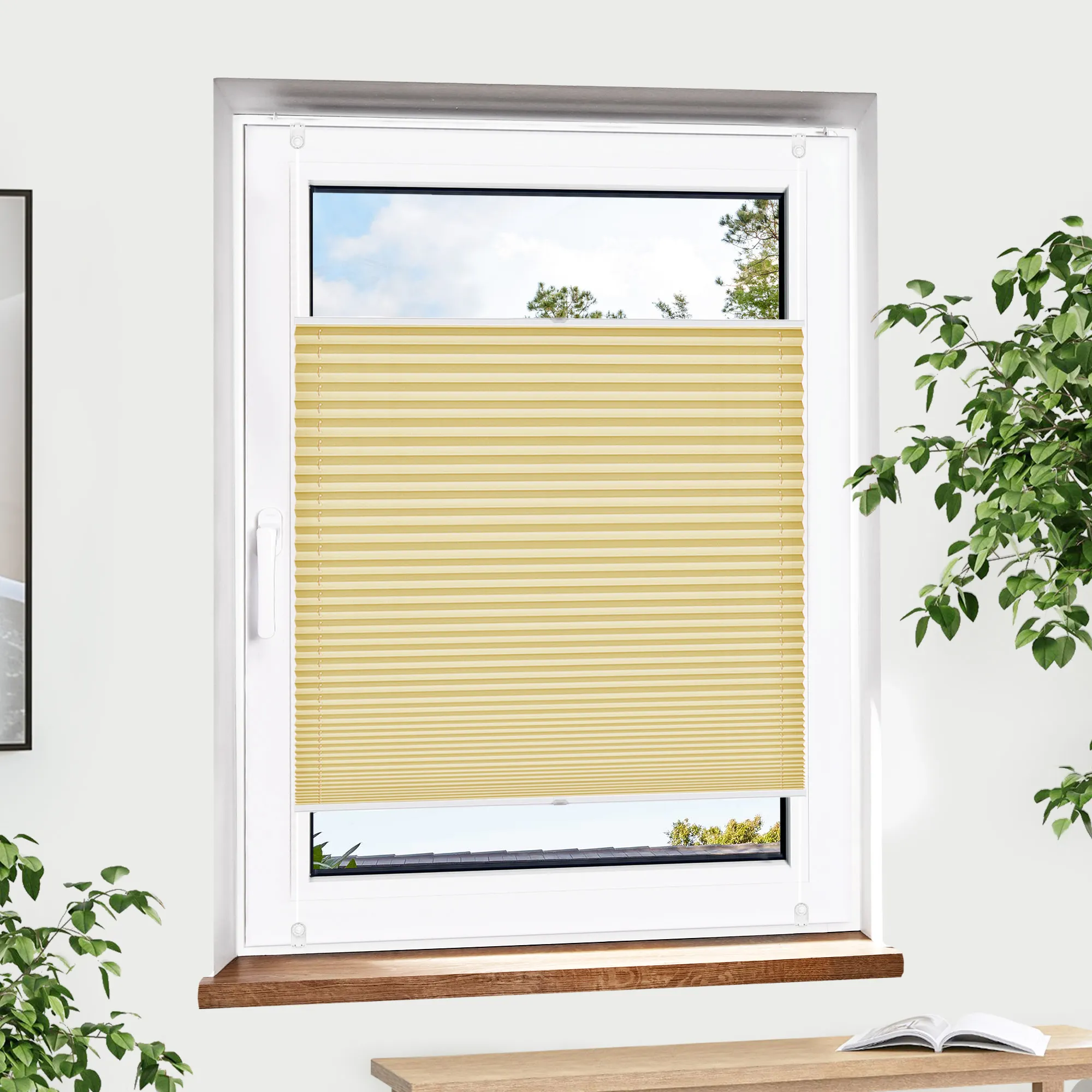 Cortina Plisada Pure | Premium, Poliestere 115 x 100 cm, beige