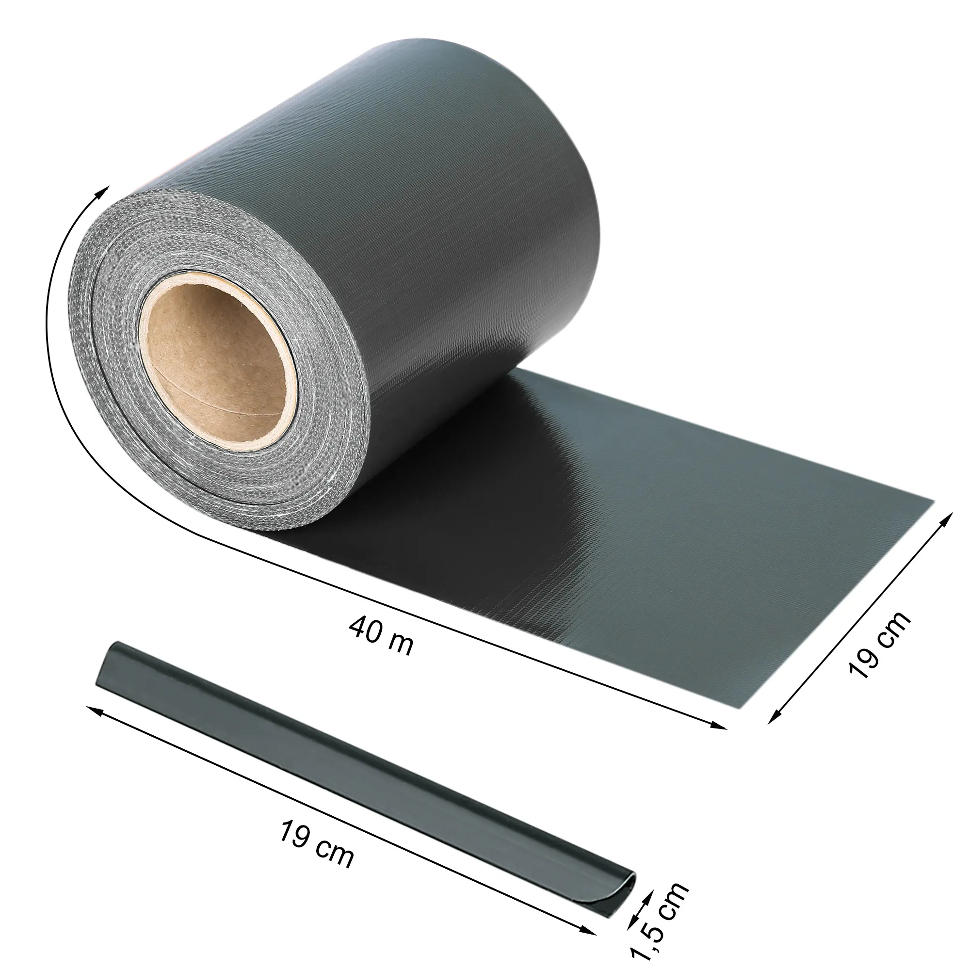 Rolla di striscia di protezione in PVC per recinzioni, con misure per lunghezza e larghezza