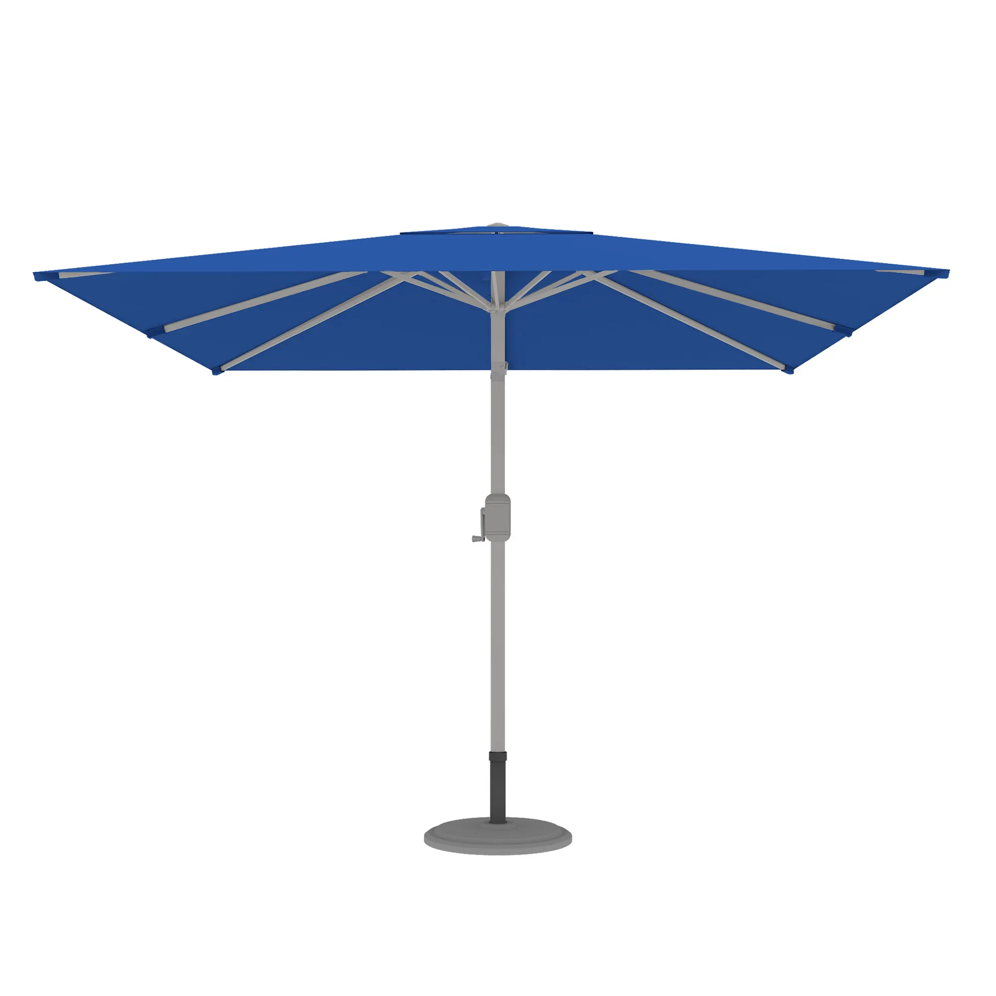 Ombrellone moderno con palo centrale e meccanismo a manovella