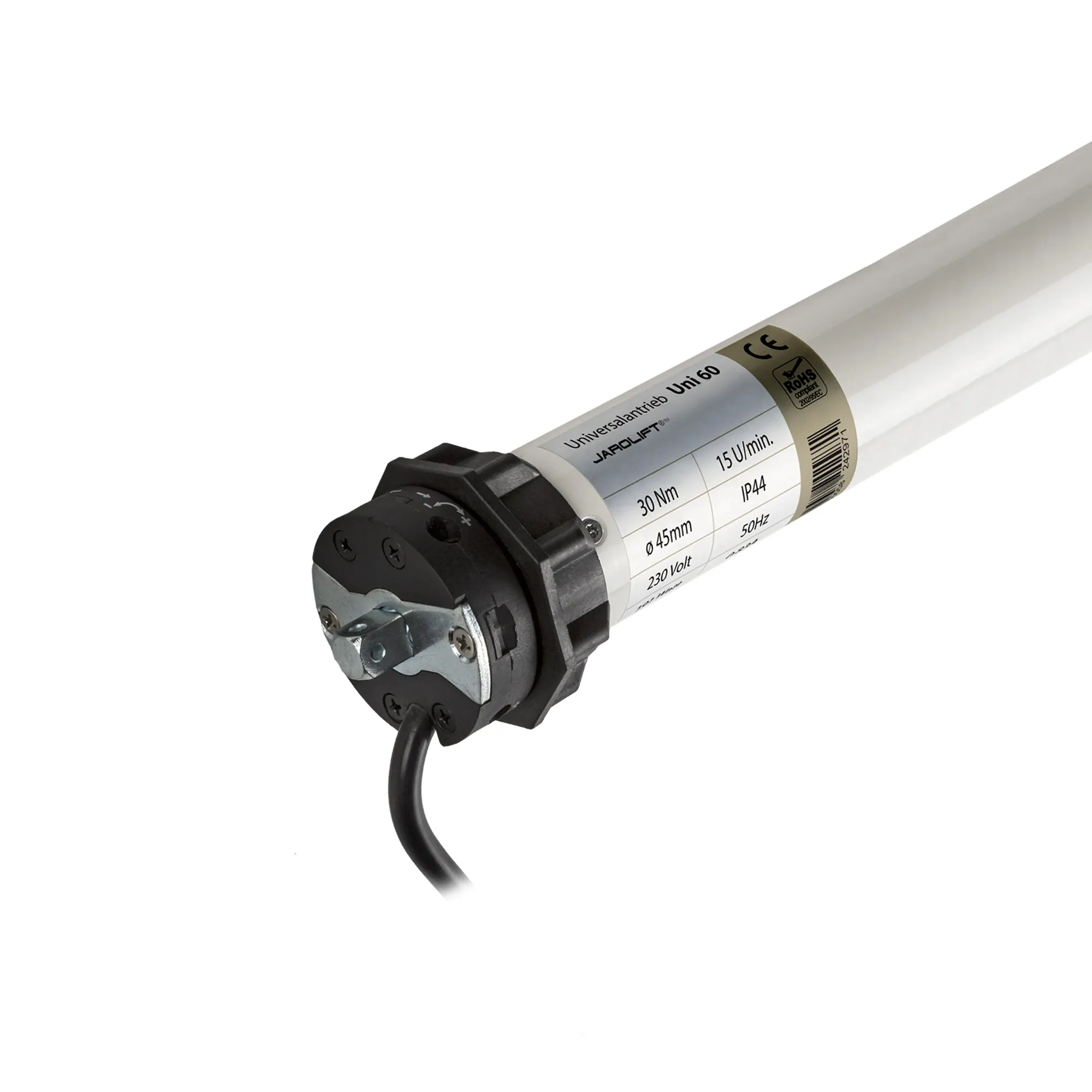 Motore per tapparelle universale con cavo e piastra di fissaggio per controllo automatizzato delle tapparelle