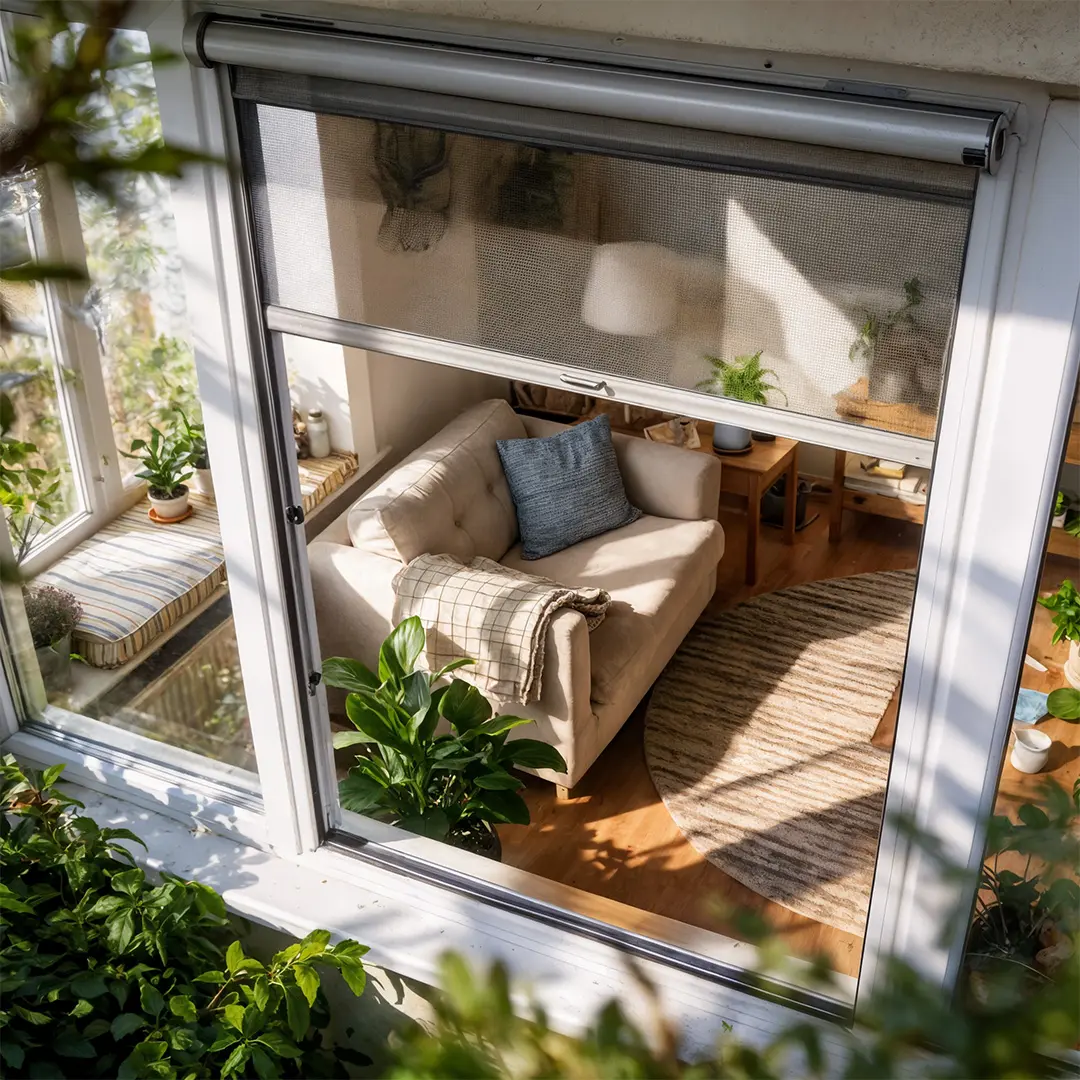 Wohnzimmer im Sommer