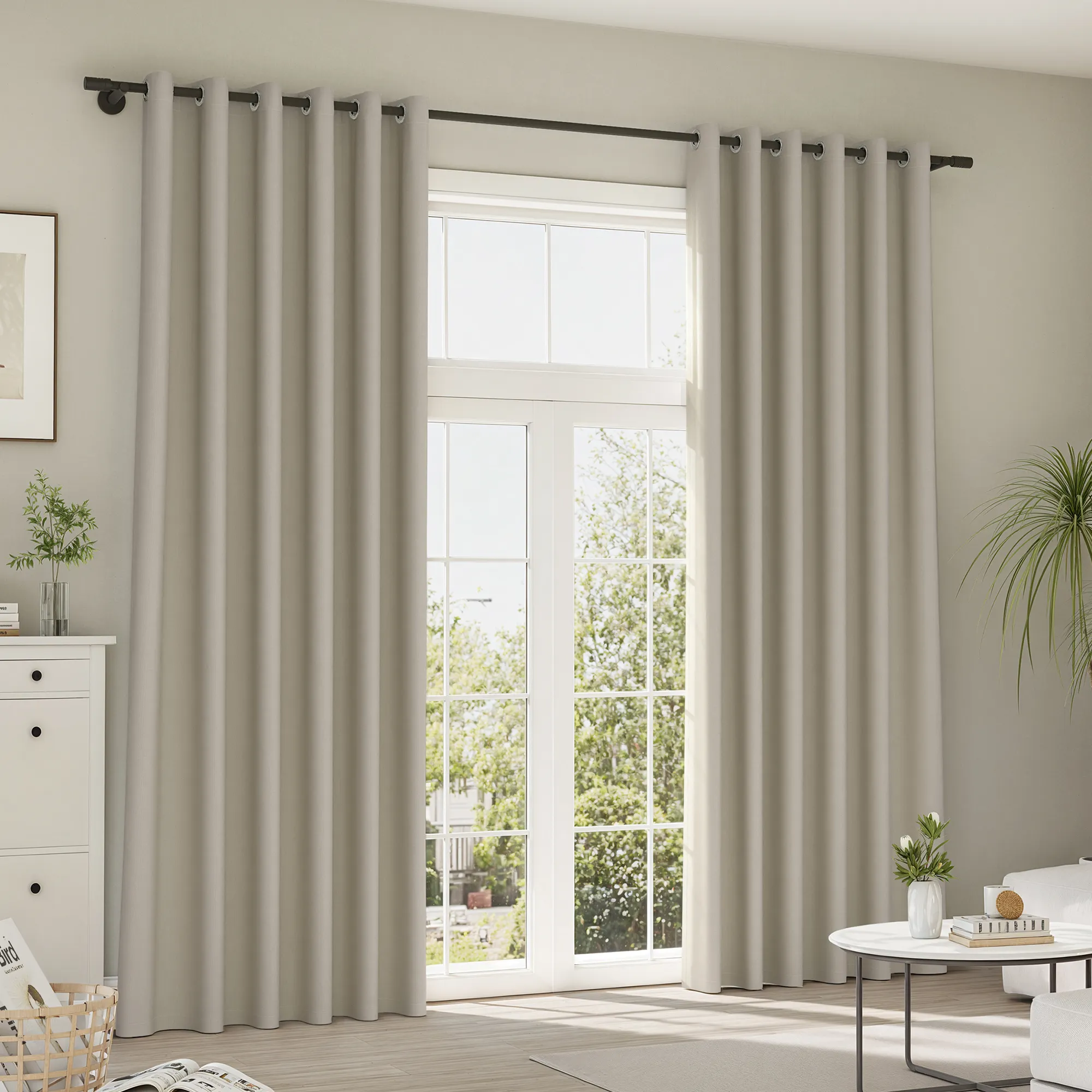 Rideaux et voilages Pure Line | Plush, obscurcissement total, taupe